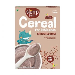 Slurrp Farm Sprouted Ragi Powder | Instant Healthy Wholesome Food, 250 G