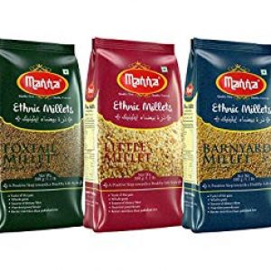 Manna Millets – Natural Grains Combo Pack Of 5 | Foxtail 500g, Kodo 500g, Proso 500g, Little 500g, Barnyard 500g, Nutrient Powerhouse, High Protein & 100% More Fibre Than Rice