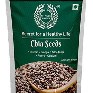 Fitness Mantra Organic Chia Seed (250 GM) for Weight Loss | Contains fibre & Protein | Great with Shakes, Smoothies