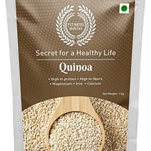 Fitness Mantra Organic White Quinoa Seeds for Weight Management, Gluten-Free, Rich in Protein, Iron & Fibre (1 Kg)